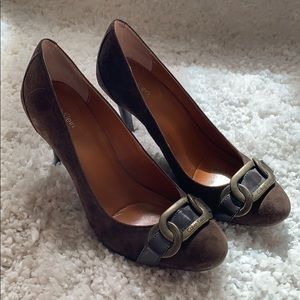 Calvin Klein Dark Brown Suede High Heel